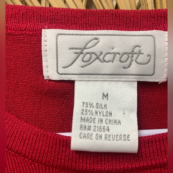 Vintage Silk Red Short Sleeve Top - Picture 3 of 3